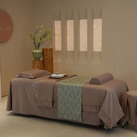 Ensemble de draps de table de massage en coton brun de qualité supérieure, 4 pièces