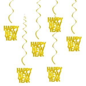 Decoraciones Colgantes en Espiral <span class=keywords><strong>de</strong></span> <span class=keywords><strong>Año</strong></span> Nuevo, Serpentinas <span class=keywords><strong>de</strong></span> Techo Doradas, Plateadas y Negras para Fiestas <span class=keywords><strong>de</strong></span> Nochevieja - Product Image 4