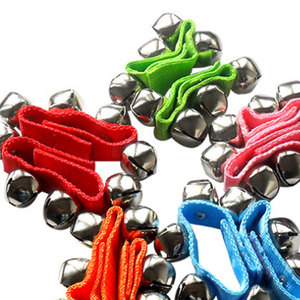 Cloche de poignet, cloche de pied, cloche de taille pour enfants, aide pédagogique pour la danse et la musique, 4, 5, 10 cloches, sangle en nylon colorée - Product Image 3