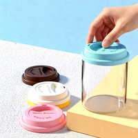 Couvre-tasse en silicone anti-poussière rond pour tasse à café, diamètre 9,8 cm