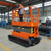 Plateforme élévatrice à ciseaux électrique entièrement automatique, mobile, sur chenilles, autopropulsée, multifonctionnelle et portable