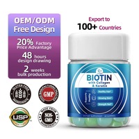 Gummies de biotine OEM ODM avec collagène et kératine pour la croissance des cheveux, des ongles forts, une peau éclatante, complément alimentaire antioxydant