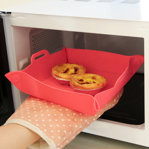 Bandeja de silicona multiusos para hornear, plegable, reutilizable, apta para horno, para freidora de aire, herramientas de repostería, color sólido - Product Image 5