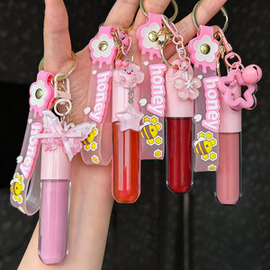 גלוס שפתיים מקצועי של FATAZEN, 5 סגנונות זמינים, גלוס שפתיים חמוד בצורת גליל, עמיד במים, לא נדבק לכוס, מחליק שפתיים עם מחזיק מפתחות. - Product Image 2