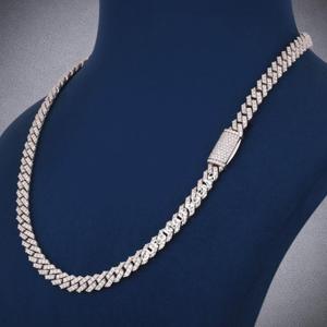 Collier unisexe de luxe en argent sterling 925 avec maillons cubains hip-hop de 6,5 mm, serti de diamants en moissanite, idéal pour un cadeau de mariage - Product Image 5