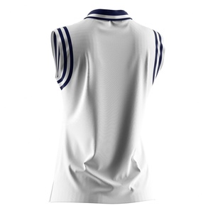 เสื้อโปโลแขนกุดผู้หญิง สีขาวกรมท่า สำหรับฝึกซ้อมกอล์ฟ - Product Image 6