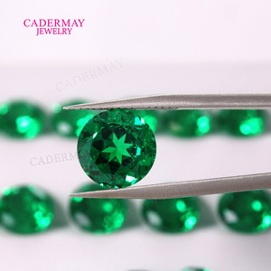 Cadermay Tsavorite Round Synthetic Gemstone Green Loose Stone For Jewelry Making - Product Image 2