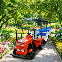 Les grandes attractions populaires des parcs d'attractions pour enfants incluent les trains touristiques tractés par des tracteurs et les équipements de divertissement en plein air.