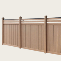 Clôture de jardin en composite bois-plastique (WPC) pour l'intimité résidentielle, panneaux de clôture extérieurs avec poteaux en aluminium, vente en gros
