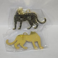 Ornement de voiture en métal léopard, pendentif de rétroviseur de luxe guépard - Accessoire de décoration intérieure automobile - Cadeau créatif en gros