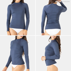 Maglia a Compressione Personalizzata a Maniche Lunghe per Donna Protezione Solare Rosa Asciugatura Rapida per Nuoto e Surf UPF 50+ Rashguard - Product Image 3