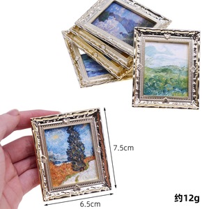 인형 집 미니 시뮬레이션 숲 풍경 데이지 유화 미니어처 홈 벽 장식 벽화 모델 액세서리 - Product Image 2