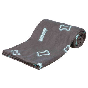 Pet Blanket 150 100 Cm Grayish <b>Brown</b> With Bone Pattern For Dogs - Product Image 1