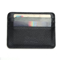 Dompet Kartu ID Kulit PU Imitasi Logo Kustom Buatan Tangan Mewah MOQ Rendah, Tempat Kartu Tipis, Penutup Kartu Kredit