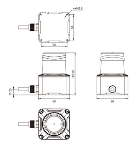 Akusense AS-35C quang học toof lidar cảm biến hợp kim nhôm IP65 khuếch tán phản xạ điện năng thấp cho robot tự động hóa nhà máy - Product Image 3