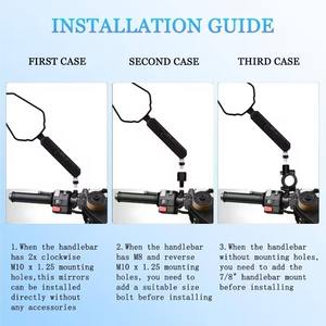 Espejos Retrovisores Plegables para Motocicleta de Aventura, Espejo Lateral Universal con Tornillo de 10mm y 8mm para Manillar de ATV/ADV - Product Image 5