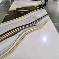 Personnalisation des couleurs Panneau de marbre en PVC Couverture murale UV étanche Feuille de marbre d'intérieur