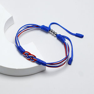SongYi fait à la main à la mode tressé Infinity Sigh Surf pour Bracelet réglable multicouche USA Palestine drapeau diamant pierre paix - Product Image 6