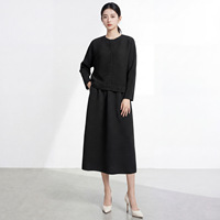 Ensemble de mode pour femmes, chemise et jupe décontractées à plis, ensemble deux pièces, ensemble plissé Miyake