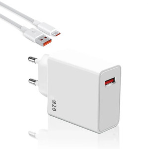 Cargador <span class=keywords><strong>USB</strong></span> original de 67W Adaptador de teléfono de carga súper rápida para cargador rápido MI 67W con cable <span class=keywords><strong>USB</strong></span> tipo <span class=keywords><strong>C</strong></span> 6A - Product Image 2
