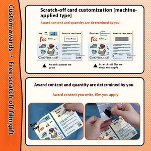 กา<span class=keywords><strong>ร</strong></span>์ดแบบมีรอยข่วนลายการ์ตูนแบบส<span class=keywords><strong>ร</strong></span>้างส<span class=keywords><strong>ร</strong></span><span class=keywords><strong>ร</strong></span>ค์<span class=keywords><strong>ร</strong></span>หัสสองมิติสำหรับ<span class=keywords><strong>ร</strong></span>้านกาแฟชานมเขียนด้วยลายมือ - Product Image 5