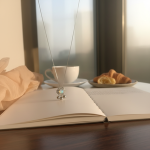 สร้อยคอประดับพลอยเทียมรูปพระจันทร์พร้อมโซ่ขายส่ง - Product Image 3