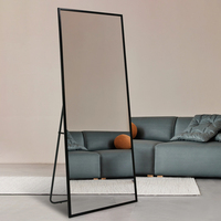 Miroir sur pied et mural pleine longueur à cadre métallique moderne pour chambre à coucher et décoration intérieure