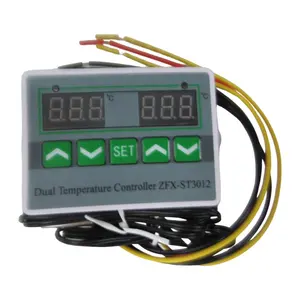 Controlador de temperatura electrónico, pantalla digital LED, controlador de temperatura dual, regulador de sonda de sensor