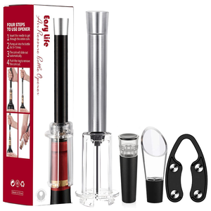 Ensemble d'ouvre-bouteille de <span class=keywords><strong>vin</strong></span> écologique en plastique avec pompe à air, verseur, <span class=keywords><strong>bouchon</strong></span> et ouvre-bouteille de poche pour champagne et cuisine - Product Image 5