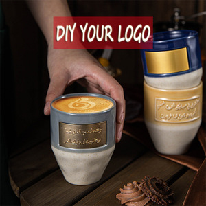 Vendita all'ingrosso fatto a mano in ceramica cappuccino latte tazza di testo arabica <span class=keywords><strong>scrittura</strong></span> Vintage porcellana <span class=keywords><strong>turca</strong></span> tazza da tè senza manico - Product Image 2