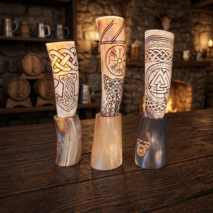 Jarra de Cerveza/Vino de Cuerno de Buey Vikingo Pulido, Estilo Americano, Ecológica, Apta para Lavavajillas, Ligera, de B.S INTERNATIONAL - Product Image 1