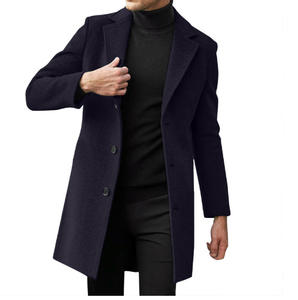 Manteau trench mi-long pour homme, style moderne minimaliste, formel et décontracté, 100 % polyester, automne-hiver - Product Image 6
