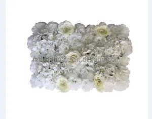 Hot Sales white rose Artificial Flower Wedding Stage Decoration Backdrop Simulation Flower Panel Supplies