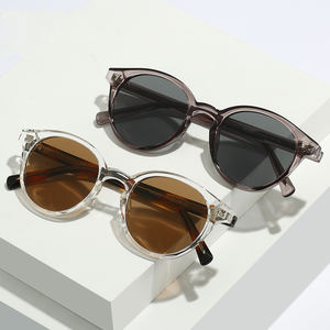 28021 高品質卸売 TR90 サングラス レオパード柄 ラウンド カスタムロゴ入りサングラス 男女兼用 - Product Image 5