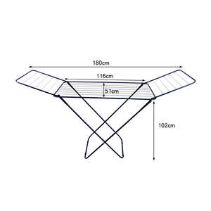 Stendibiancheria a un livello pieghevole in metallo a forma di ala di gabbiano, stendino da terra <span class=keywords><strong>per</strong></span> interni ed esterni - Product Image 6