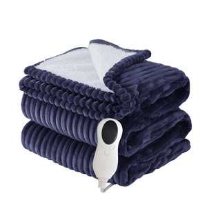 <span class=keywords><strong>Manta</strong></span> Eléctrica Doble con Calefacción, Gris Sherpa, Enchufe para EE. UU., Reino Unido y Europa, Lavable, de Franela Ecológica, 200-400GSM, para <span class=keywords><strong>Cama</strong></span> - Product Image 2