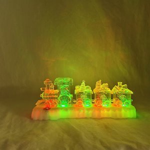 Glass Acrylic clear Locomotive Train Decor Train Decor Set for Christmas Party <b>Kids</b> Gift Set Under Christmas Tree Decorations - Product Image 2