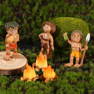 Adornos de Resina de Hombre de las Cavernas, Decoración de Jardín en Miniatura, Figuras Artesanales para Interiores y Exteriores - Product Image 1