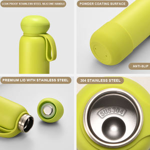 Beiv double paroi en acier inoxydable 316 anti-fuite sous vide 16oz 25oz mignon bouteille d'eau tasses avec botte en <span class=keywords><strong>silicone</strong></span> et poignée corde - Product Image 3