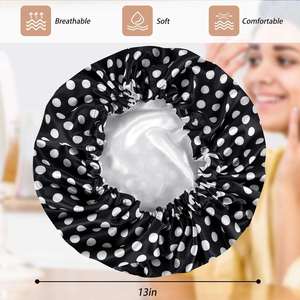 Bonnet de Douche Luxe Multifonctionnel Écologique en Plastique Satiné Épais et Imperméable pour Femme, Idéal Spa, Salon et Salle de Bain - Product Image 3