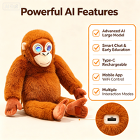 Robot singe en peluche interactif multilingue avec chat vocal intelligent, compagnon intelligent, jouet en peluche rechargeable, cadeau éducatif pour enfants