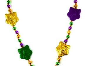Mardi Gras Joker Face collana di perline su misura oro viola verde collana divertente Festival sfilate per feste bomboniere accessori - Product Image 2