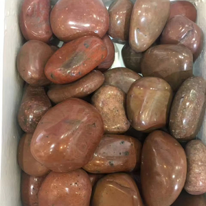 Natural <strong>Polished</strong> Red Decorative Jade <strong>River</strong> Rock Cobble Outdoor Exterior Bathroom Industrial Park Villa Decorative Pebble <strong>Stone</strong> - Product Image 1