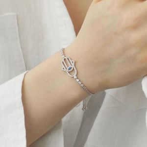 Bracelet pour femme Dylam Protection Symbol Fine Jewelry, chaîne en argent sterling, zircon cubique bleu 5A, amulettes Hamsa aux yeux bleus - Product Image 4