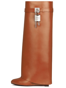 Bottes longues à talon compensé pour femme avec système de verrouillage, rehaussant la taille, toutes saisons - Product Image 4