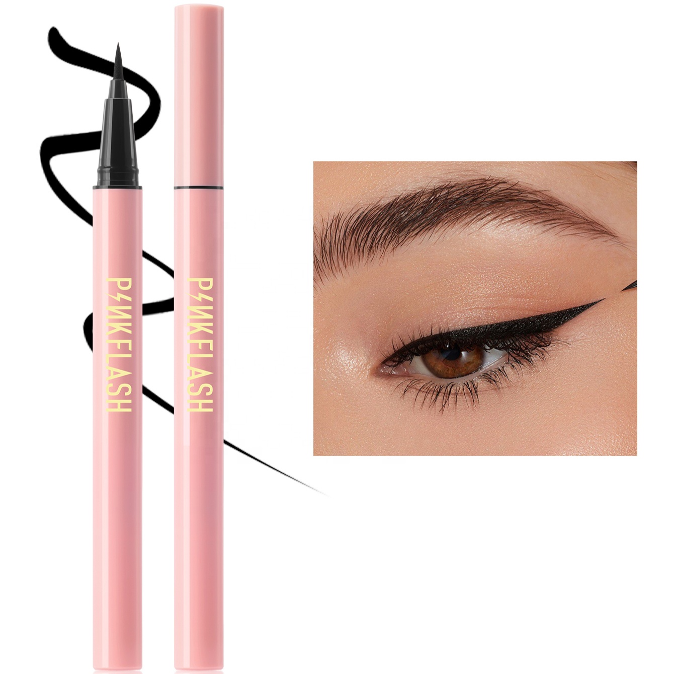 Водостойкая быстросохнущая жидкая подводка для глаз PINKFLASH E01, коричневая карандашная помада