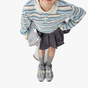 T-shirt à manches longues rayé pour filles, style polo, chemise de base pour enfants, nouvelle collection printemps-automne 2026 pour grandes filles - Product Image 3