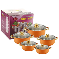 Batterie de cuisine en acier inoxydable en fonte antiadhésive de vente en gros Marmite à soupe pour cuisinière à gaz Revêtement pour une cuisson facile