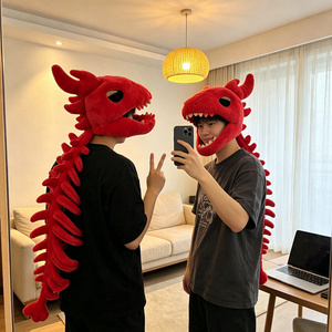 Sweat à capuche amusant en forme de squelette de dinosaure avec dos en peluche, costume de jeu de rôle squelette de dinosaure, décoration de fête d'Halloween - Product Image 5