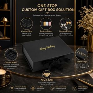 Cajas Magnéticas Negras de Lujo con Impresión en Dorado para Regalos VIP y Cajas para Tarjetas - Product Image 3
